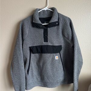 Carhartt Gray and Black Sherpa Pullover